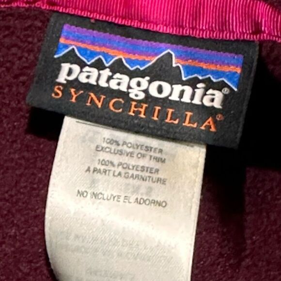 Patagonia Synchilla Snap-T Fleece Pullover Pink Maroon Blue - Picture 3 of 5